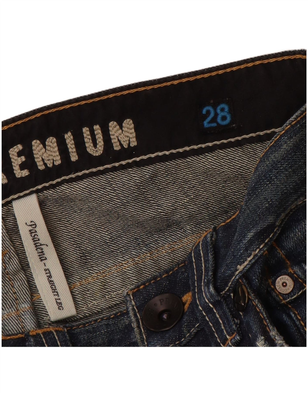GUESS Mens Pasadena Straight Jeans W28 L32 Azul Algodão