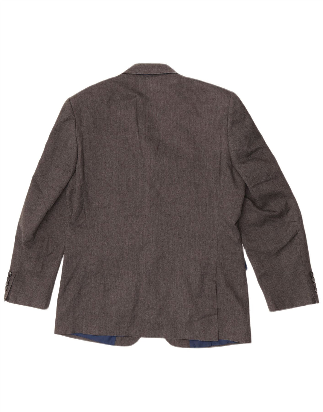 Jaqueta blazer masculina de 2 botões Marks & Spencer Reino Unido 42 poliéster cinza grande
