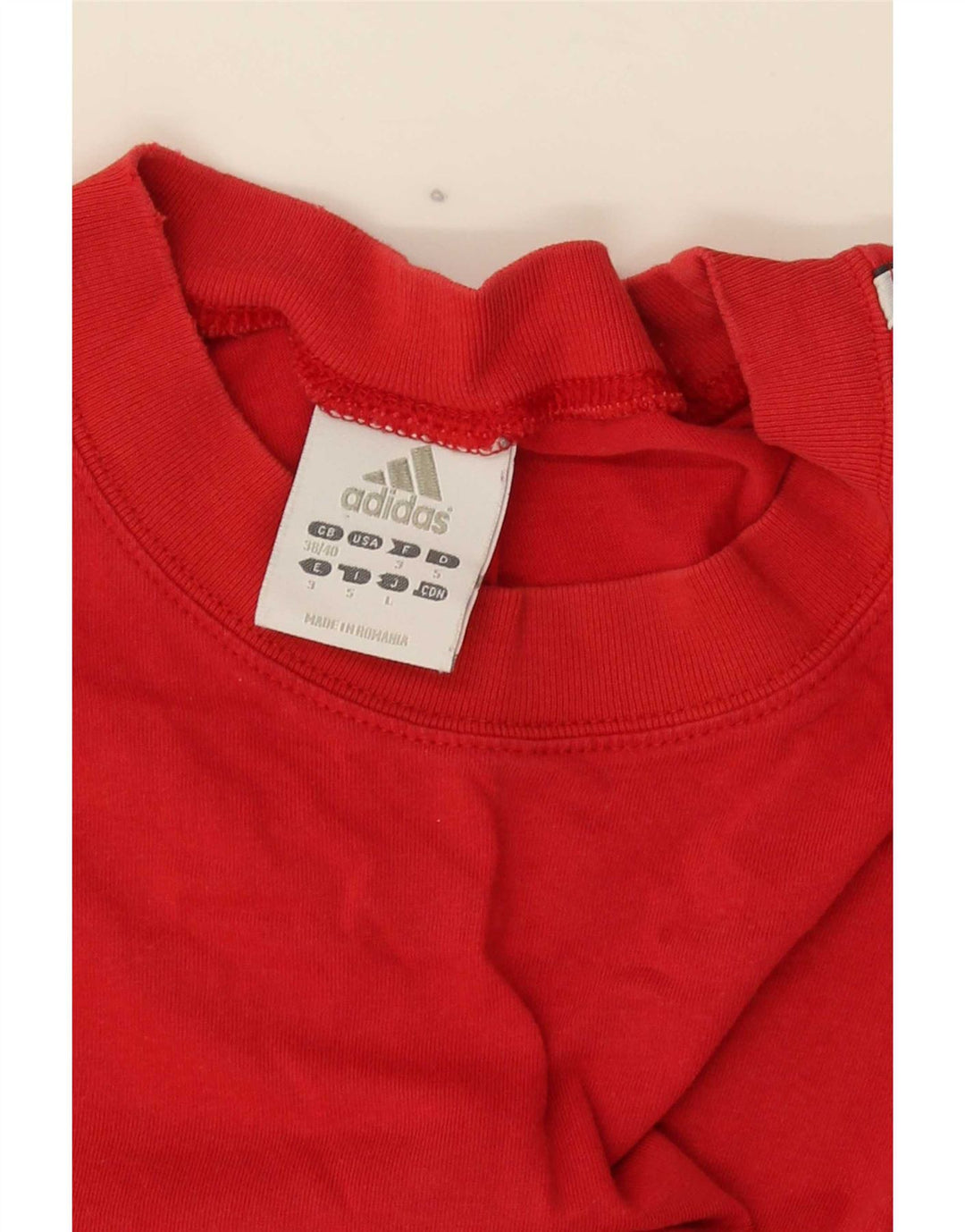 Adidas Mens Camiseta Top UK 38/40 Médio Vermelho