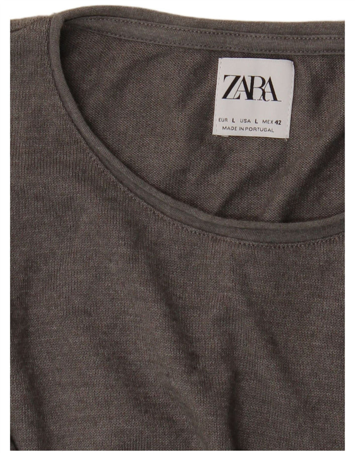 Zara Camiseta masculina grande cinza