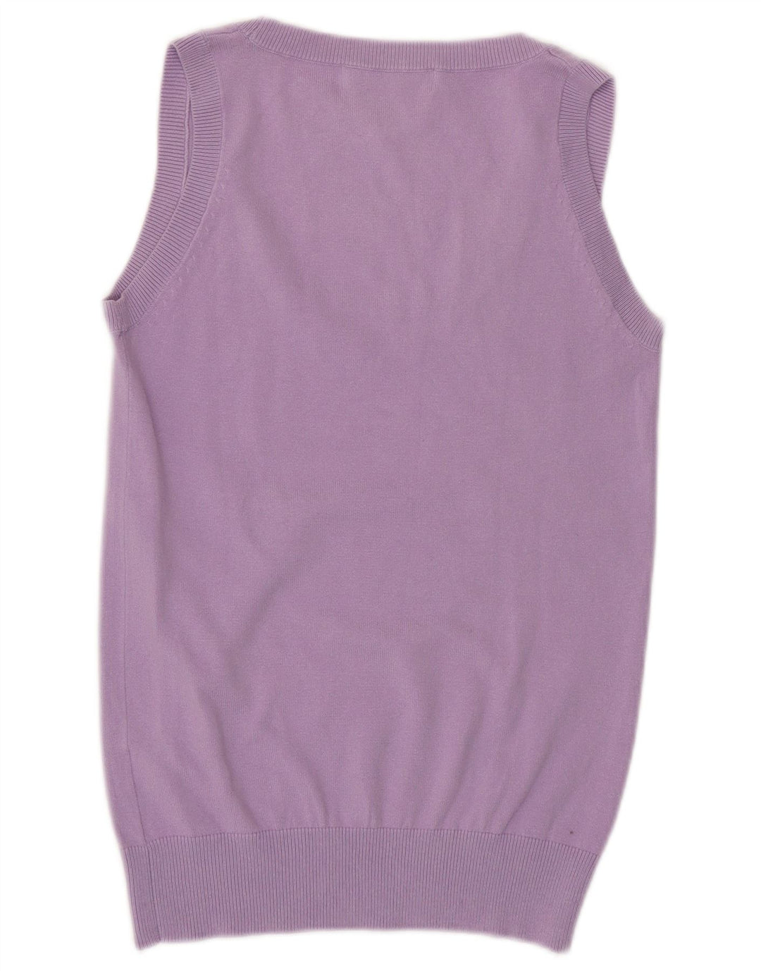 ZARA Womens Vest Tank Top UK 14 Médio Algodão Roxo