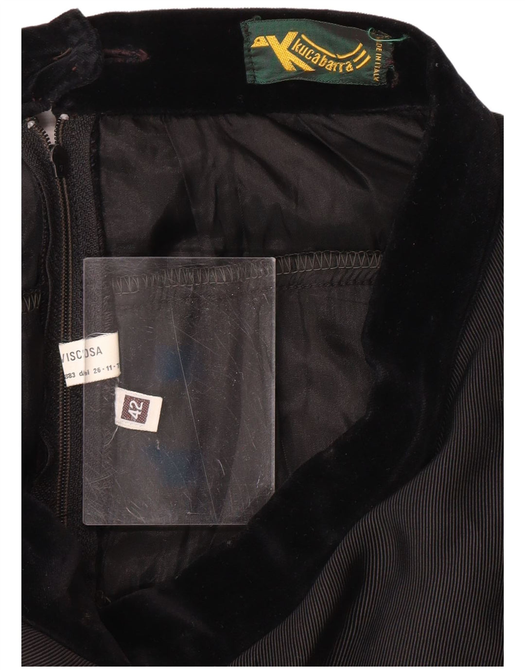 Saia feminina vintage de cintura alta em camadas IT 42 médio W26 viscose preta