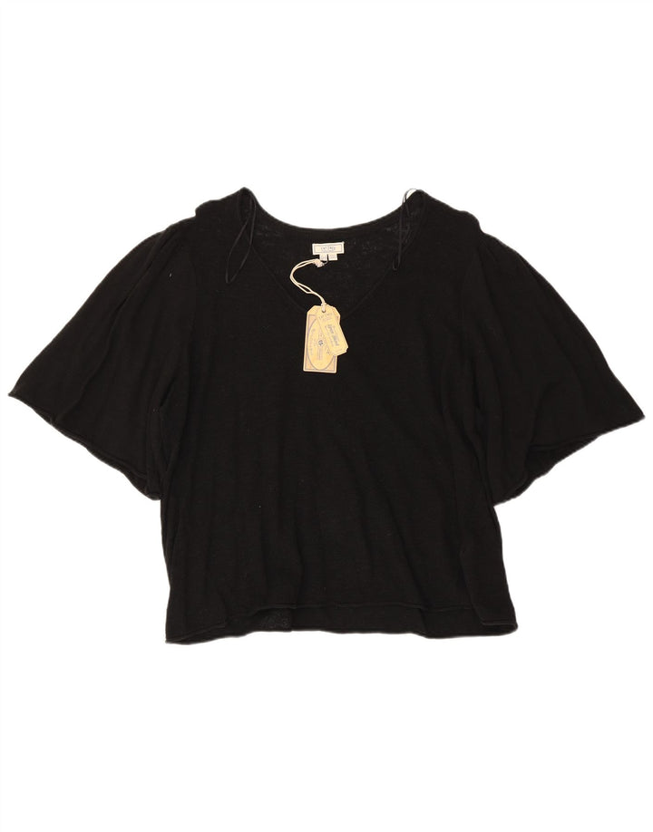 Blusa feminina Fat Face Top UK 18 XL algodão preto