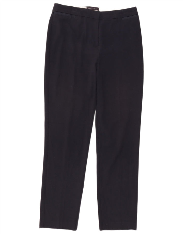 Calça feminina Marks & Spencer Slim Suit UK 12 Médio W32 L31 Azul marinho