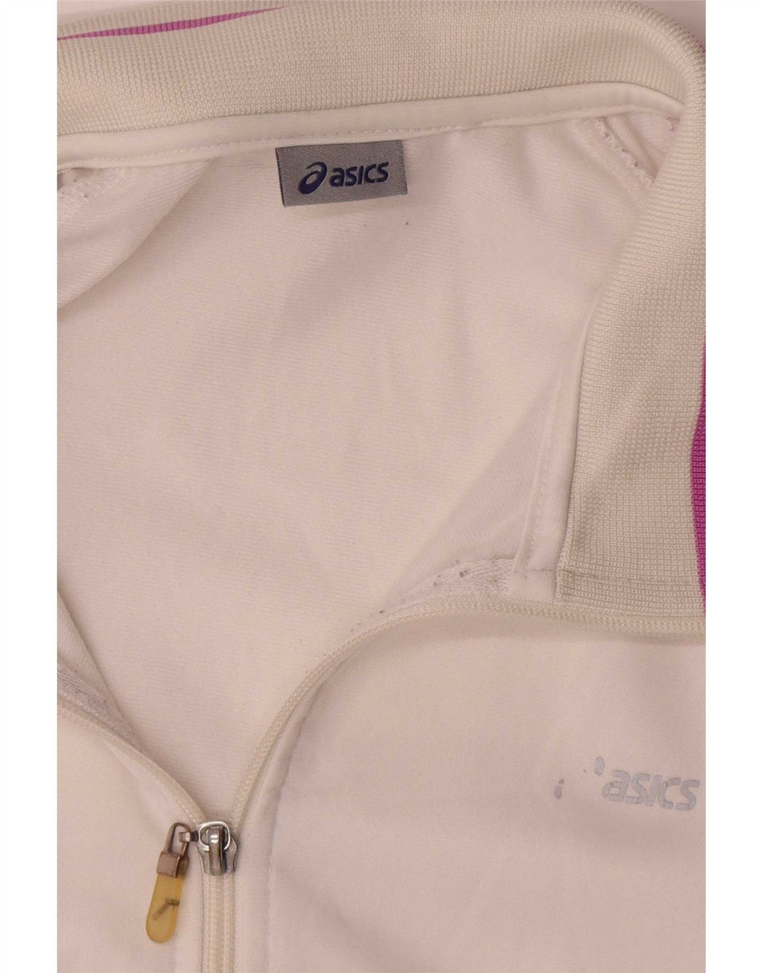 Asics Womens Tracksuit Top Jacket UK 18 XL Branco Colourblock Poliéster