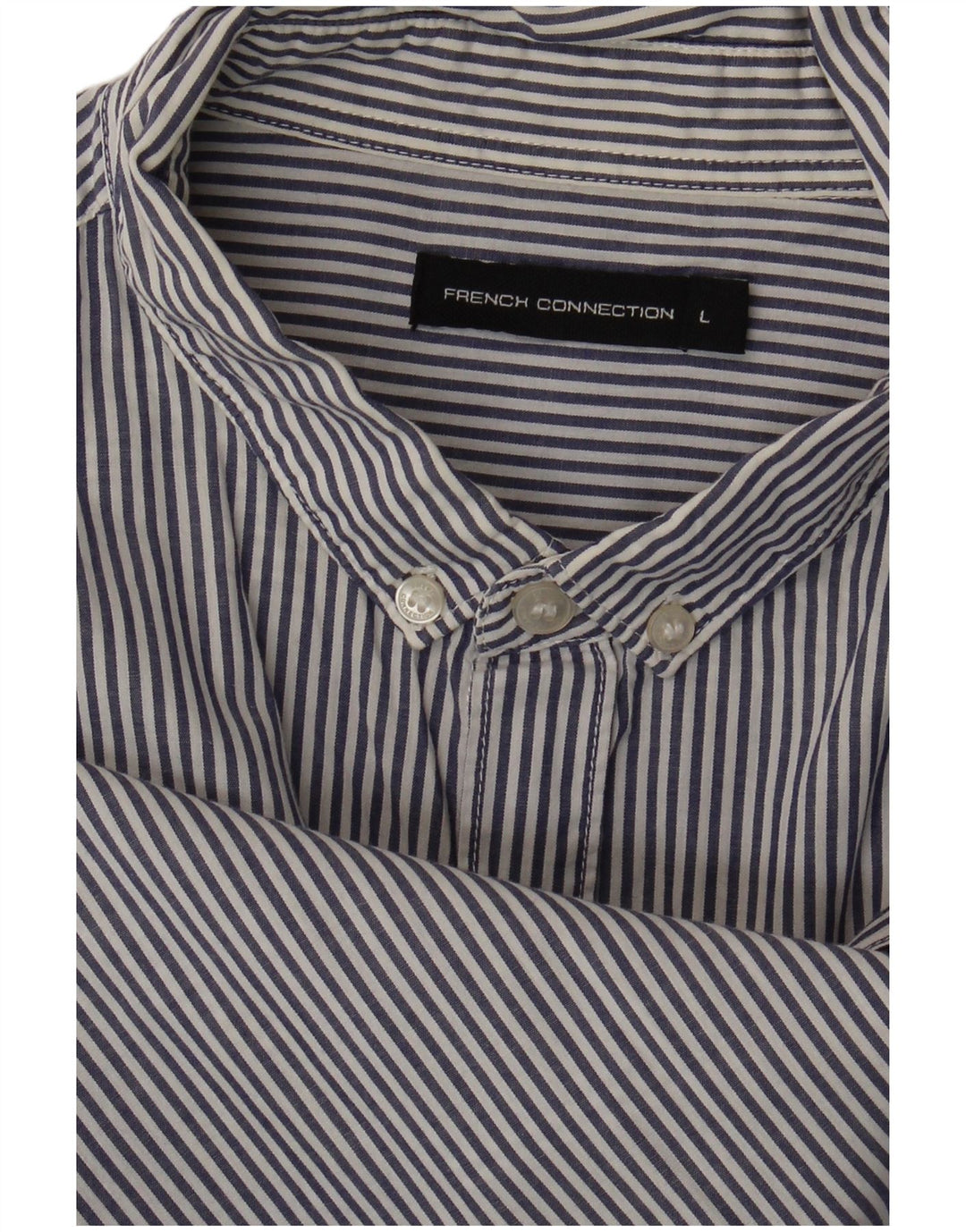 Camisa masculina French Connection grande listra azul marinho