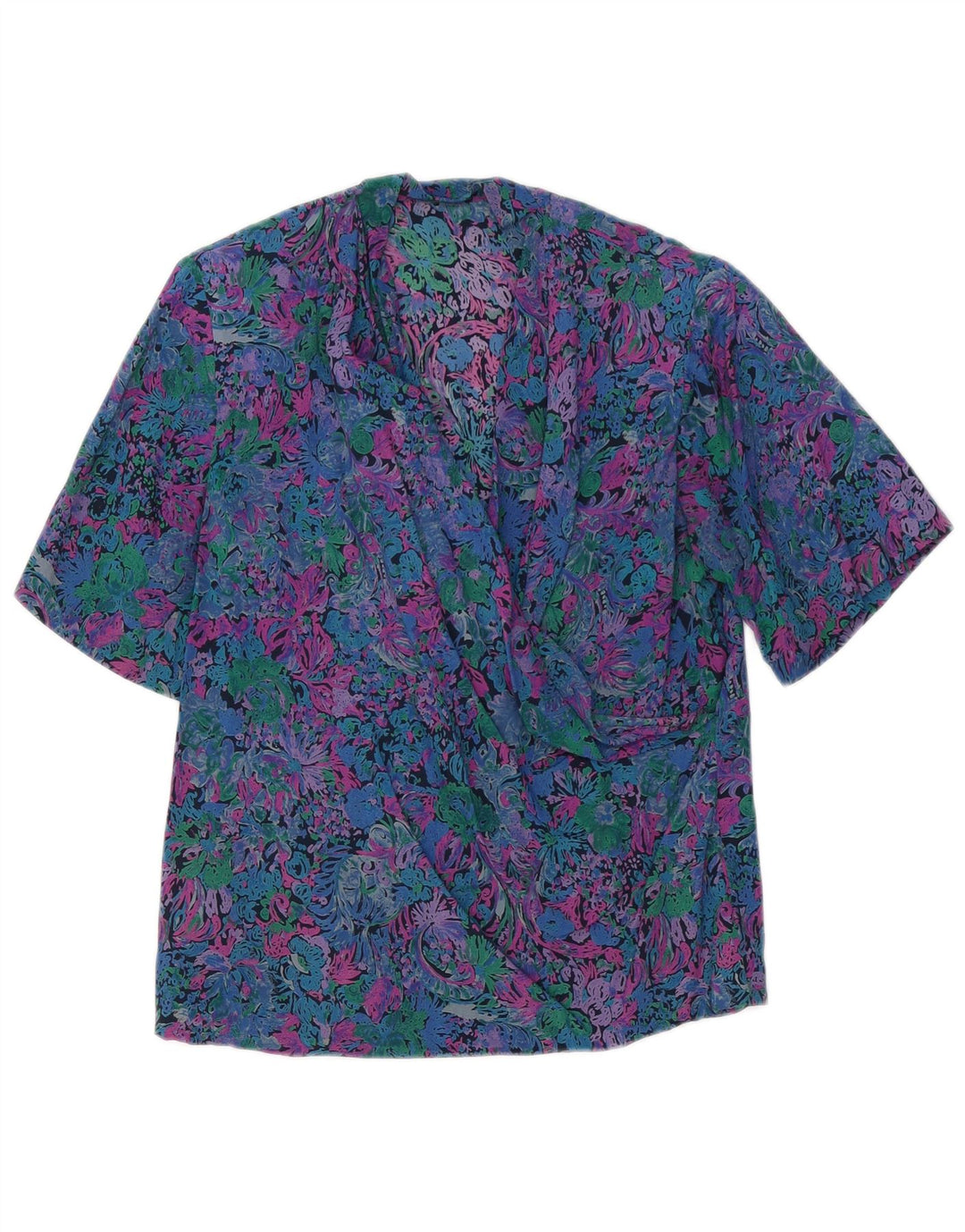 Blusa feminina VINTAGE UK 12 média floral multicolorida