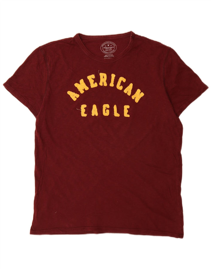 Camiseta gráfica masculina American Eagle grande algodão Borgonha