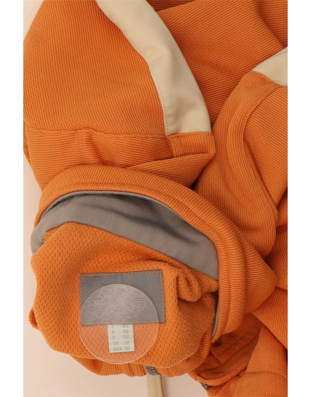 Diadora Womens Tracksuit Top Jacket UK 12 Medium Orange Colourblock