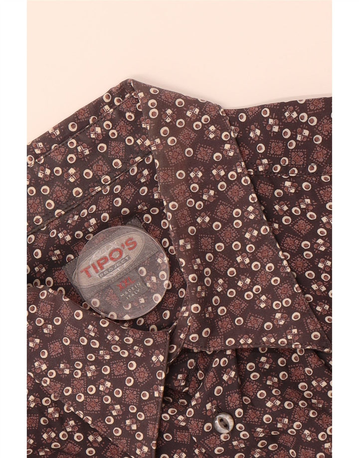 Camisa masculina de manga curta TIPO'S 2XL marrom floral