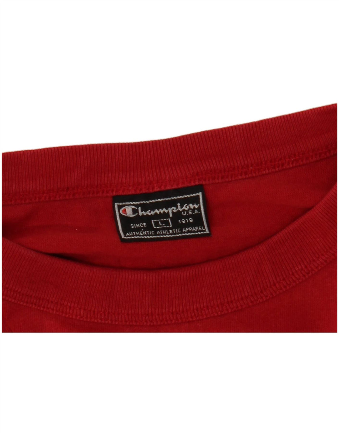 Campeão masculino gráfico top manga comprida grande vermelho