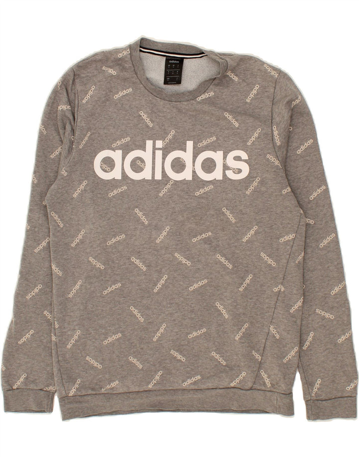 ADIDAS Mens Graphic Sweatshirt Jumper Medium Grey Cotton Vintage Adidas and Second-Hand Adidas from Messina Hembry 