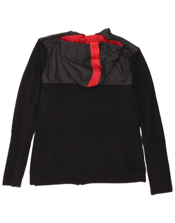 Suéter Nike feminino com capuz e zíper UK 20/22 2XL preto colorido bloco de algodão