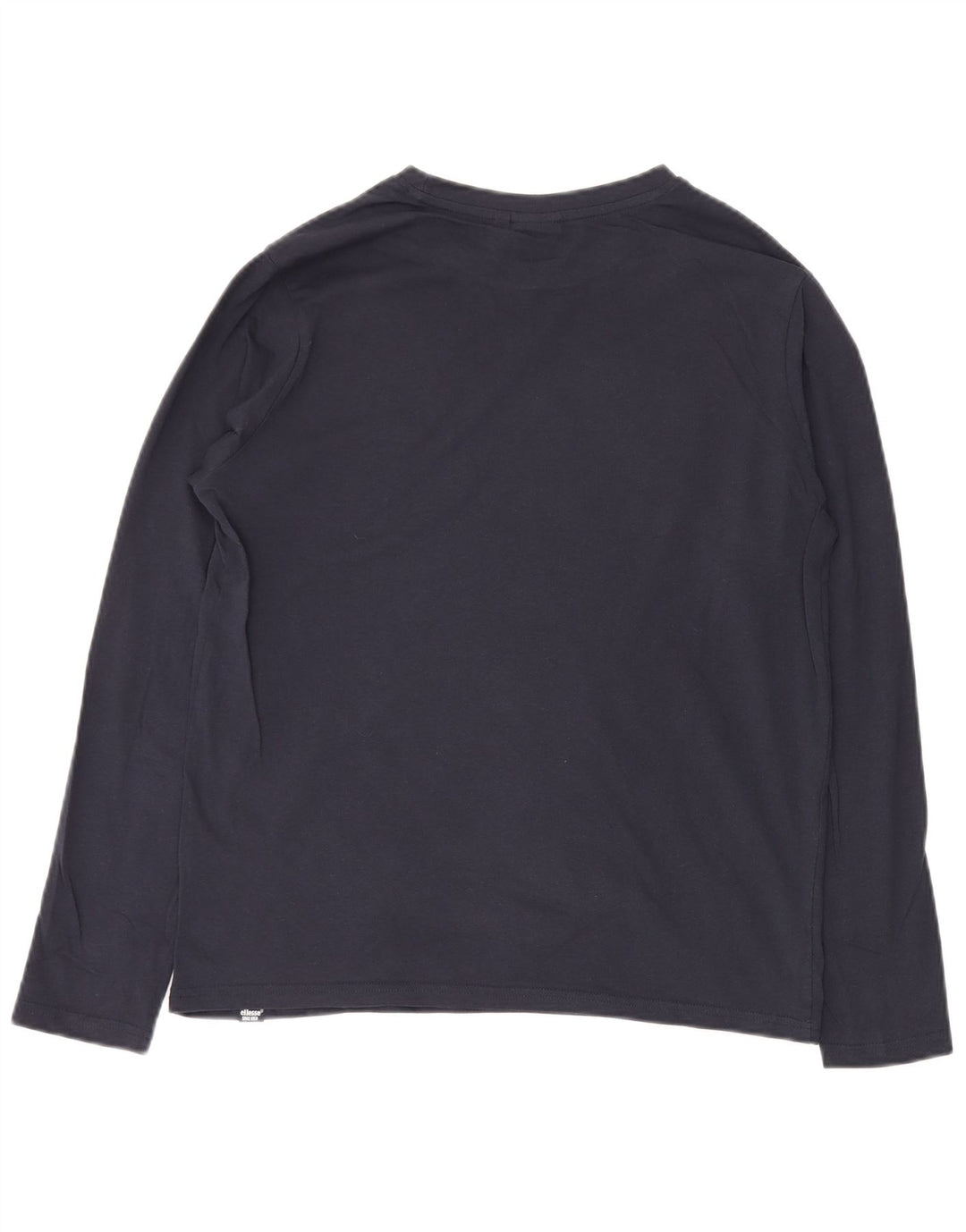 Ellesse Top masculino de manga comprida médio azul marinho algodão