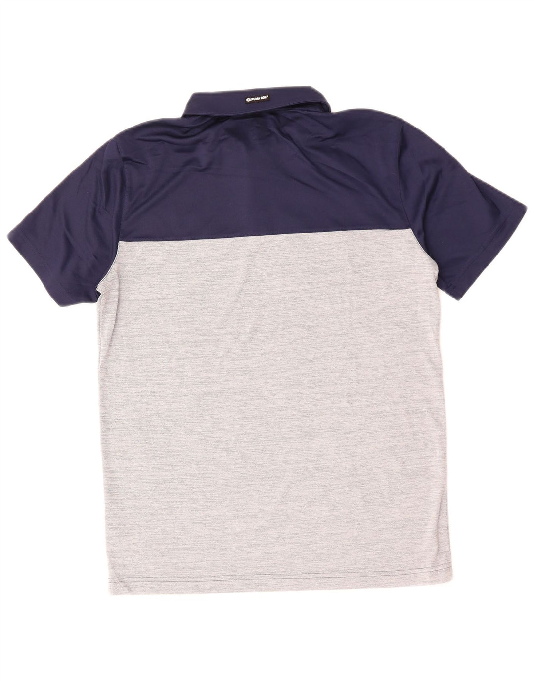 Camisa polo masculina PUMA grande poliéster colorblock azul marinho