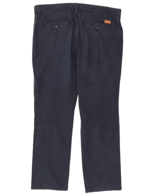 Calças Chino retas masculinas Timberland W36 L28 algodão azul marinho