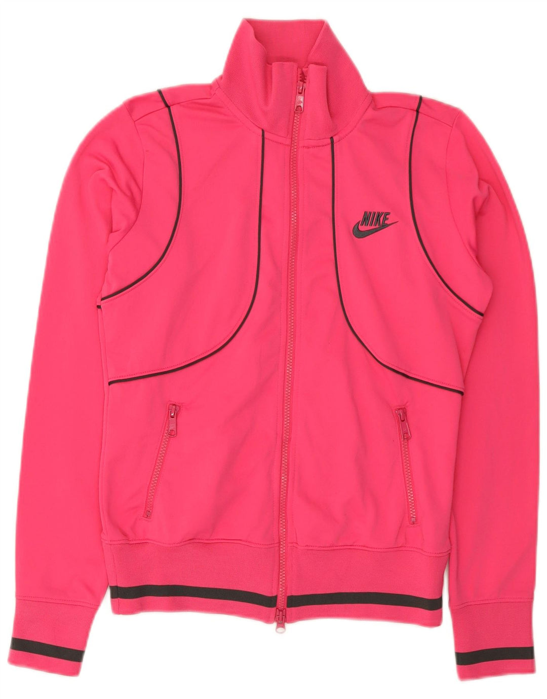 Nike Womens Tracksuit Top Jacket UK 10/12 Médio Rosa Poliéster