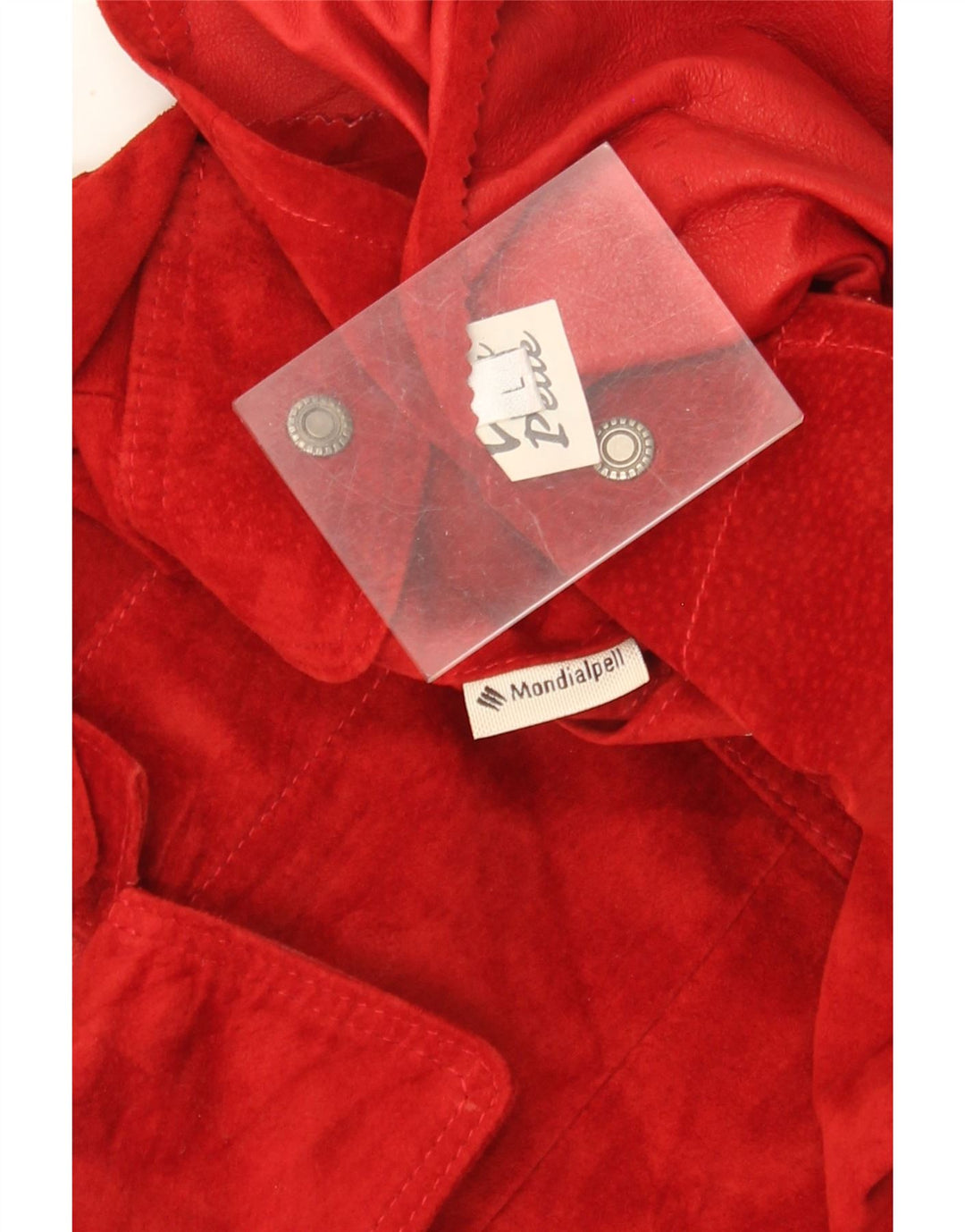 Colete de camurça vintage feminino Reino Unido 14 grande couro vermelho