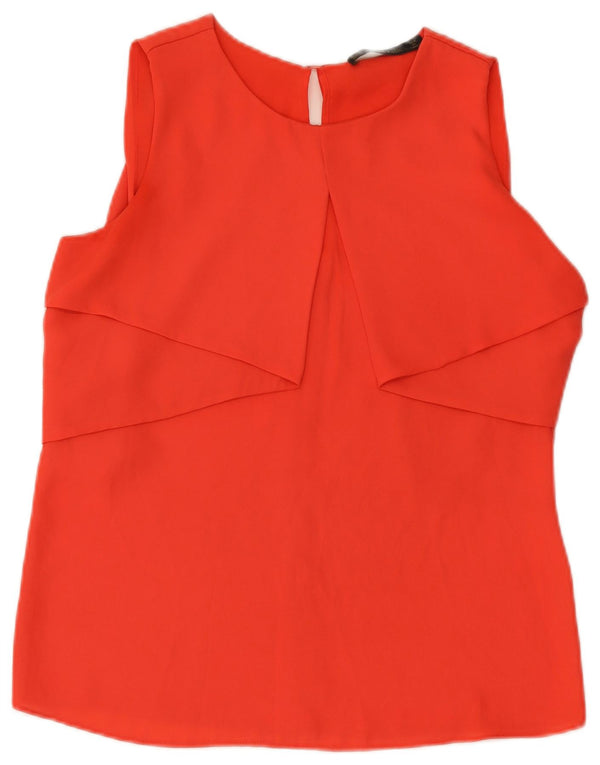 Blusa feminina sem mangas Zara Top UK 12 médio laranja