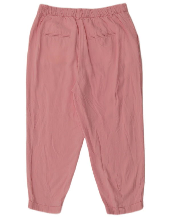 Zara Calça Capri Feminina Cintura Alta Médio W28 L22 Rosa Lyocell