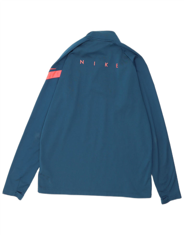 NIKE Masculino Dri Fit Graphic Zip Neck Pulôver Treino Top Médio Azul