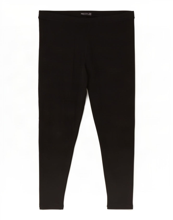 Leggings femininos Marks & Spencer UK 20 2XL algodão preto