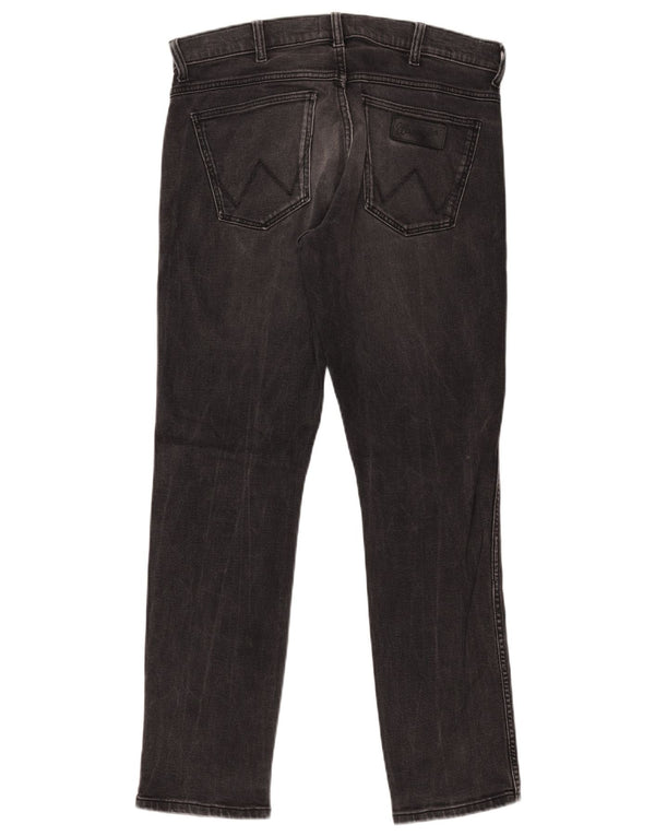 Wrangler Mens Larston Slim Jeans W33 L32 Algodão Preto