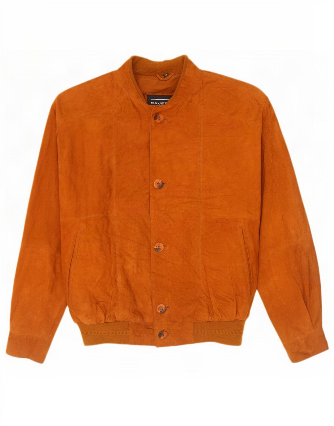 Jaqueta bomber masculina vintage de camurça IT 50 couro marrom grande