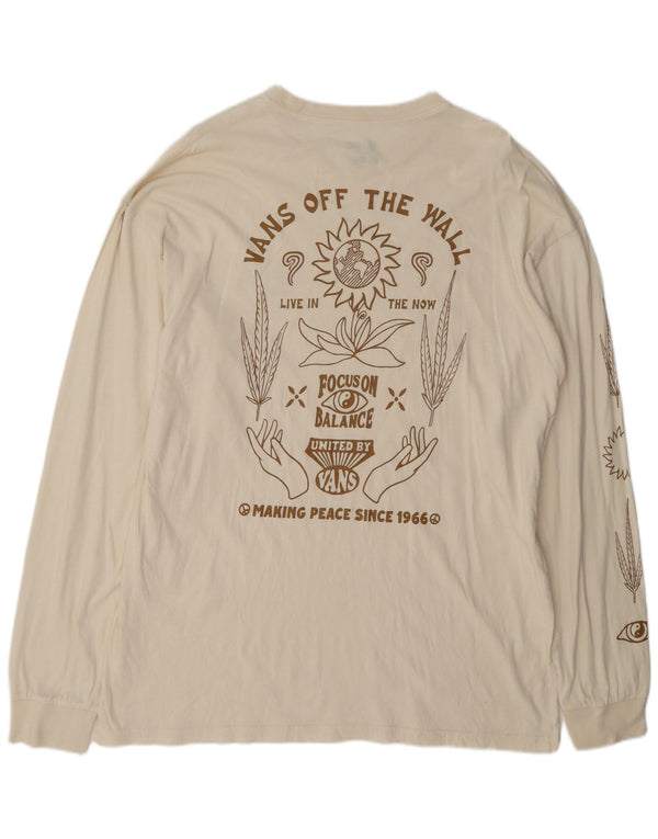 Vans Masculino Classic Fit Graphic Top Manga Longa XL Off White Algodão