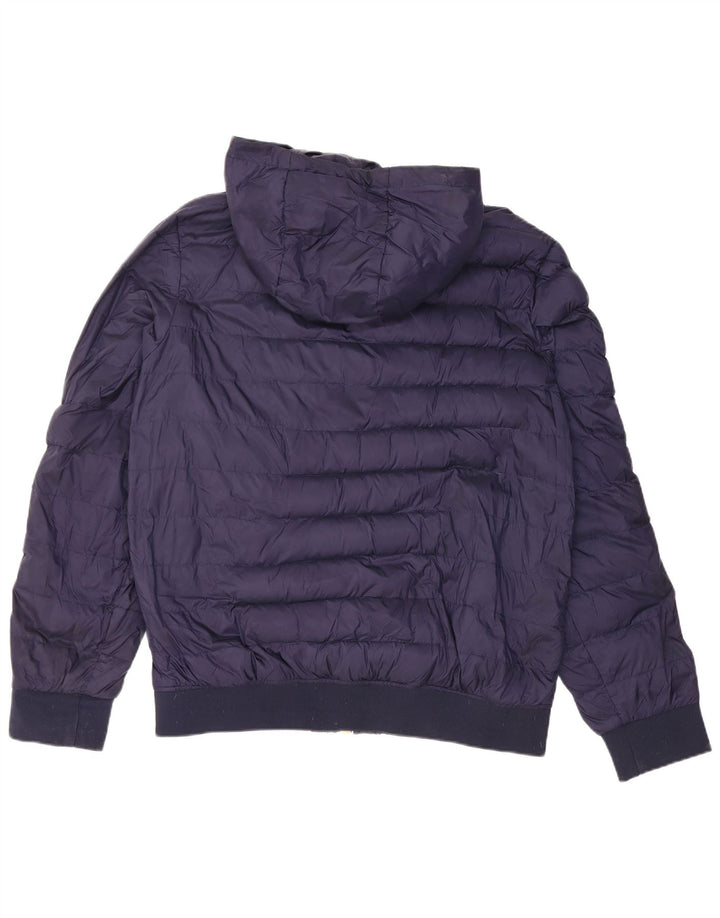 Jaqueta masculina acolchoada com capuz Ellesse UK 40 grande azul marinho nylon