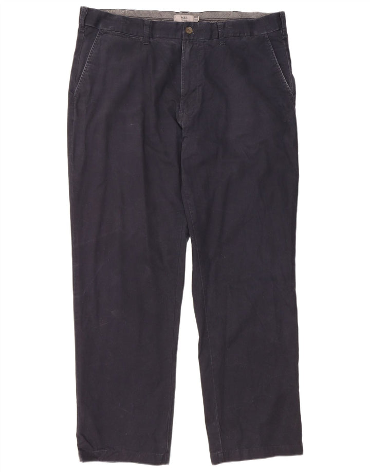 Calça Chino Regular Masculina Marks & Spencer W40 L31 Algodão Azul Marinho