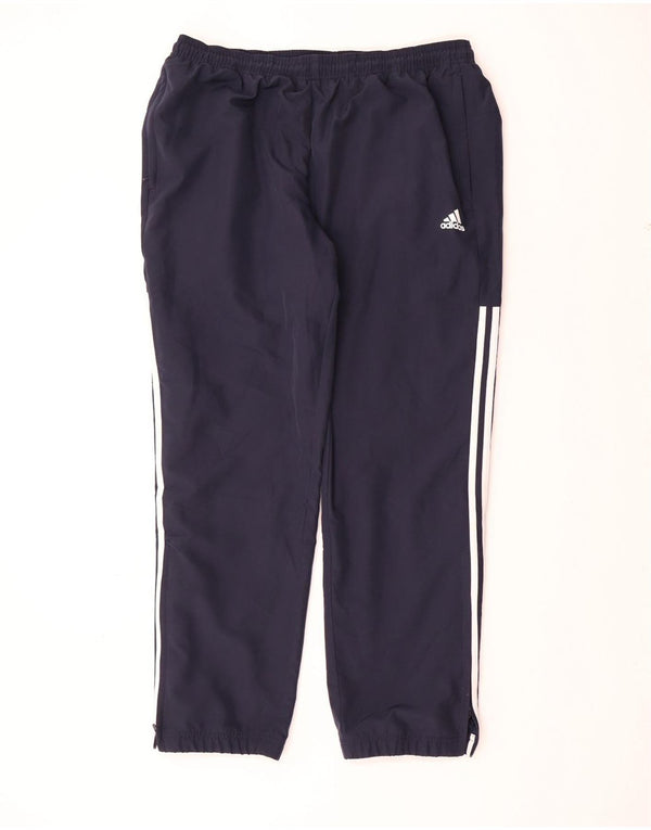 Calças de treino masculinas ADIDAS XL azul marinho poliéster