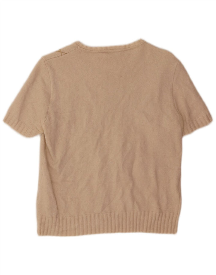 Suéter feminino BASLER com gola canoa EU 38 Médio Bege Argyle/Diamante