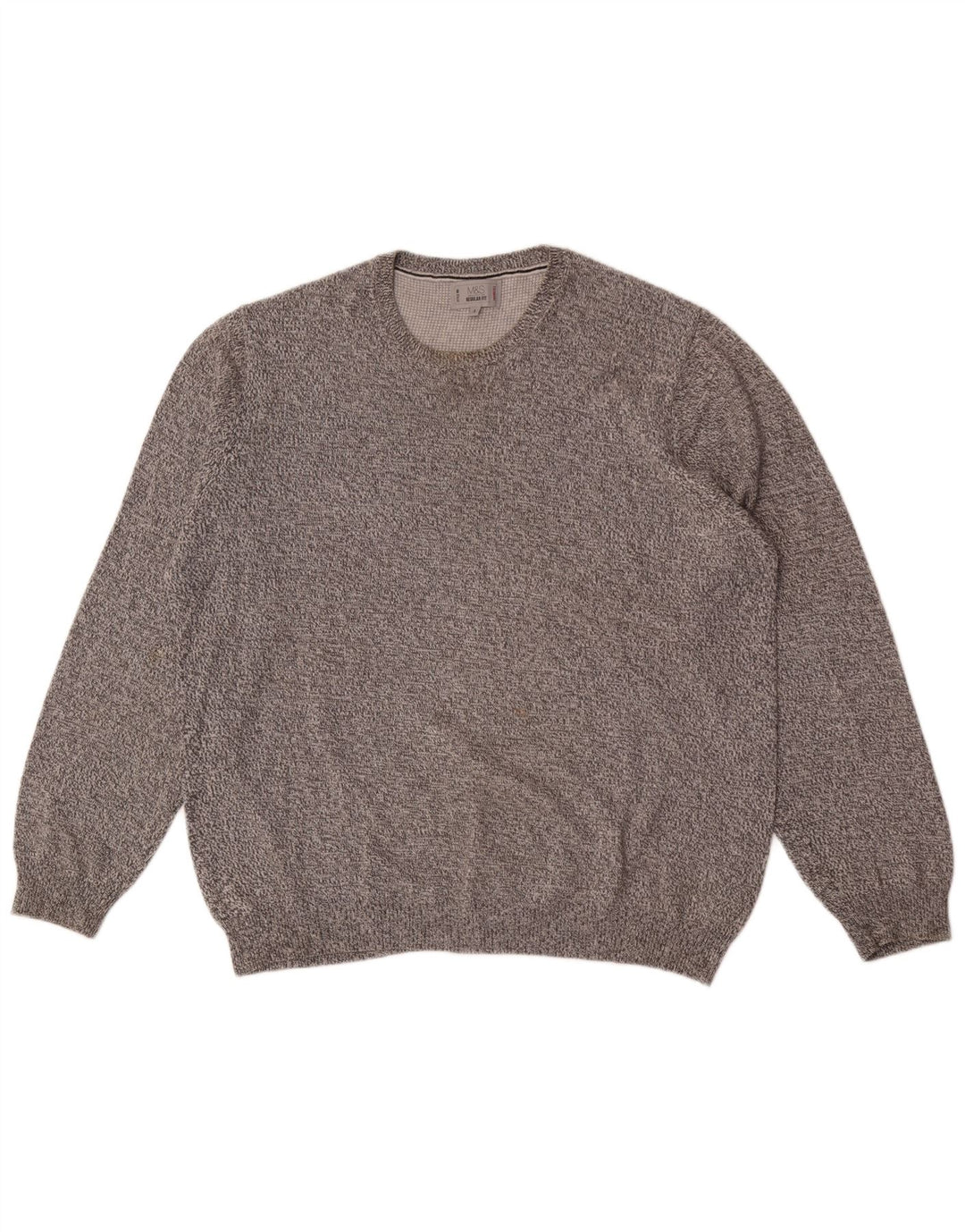 Suéter masculino Marks & Spencer com gola redonda grande cinza manchado