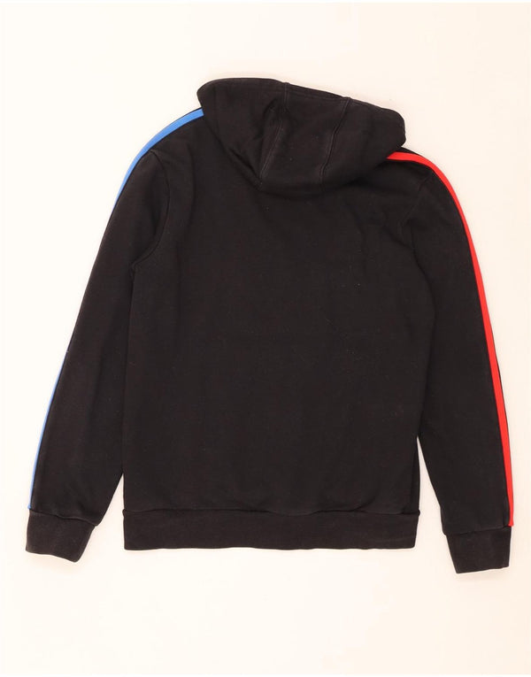 Suéter com capuz gráfico Adidas Boys 12-13 anos preto algodão