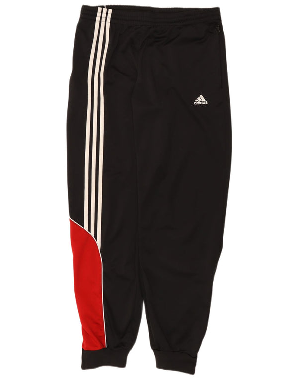 Calça de treino masculina Adidas Joggers UK 42/44 grande bloco colorido preto
