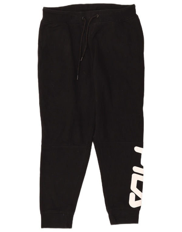 Calça de treino masculina Fila Graphic Joggers médio algodão preto