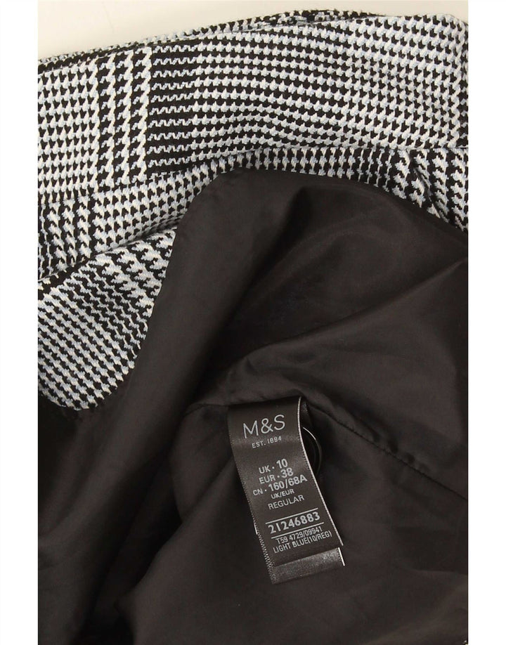 Minissaia feminina Marks & Spencer Reino Unido 10 pequena W28 azul houndstooth