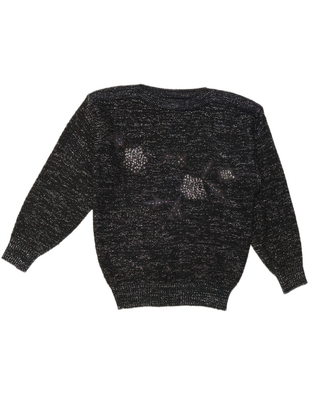 Suéter feminino C&A com gola canoa EU 40 acrílico manchado preto médio