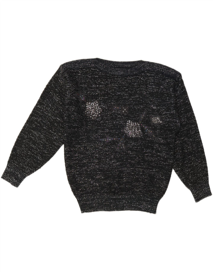 Suéter feminino C&A com gola canoa EU 40 acrílico manchado preto médio
