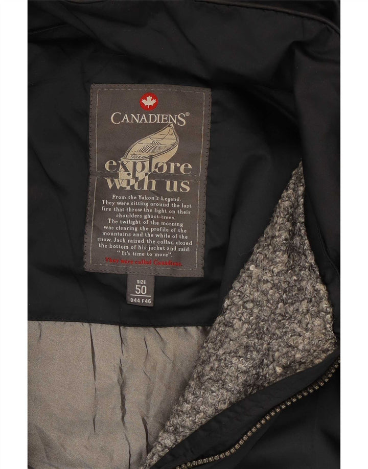 Casaco acolchoado com capuz feminino Canadiens IT 50 XL poliéster preto