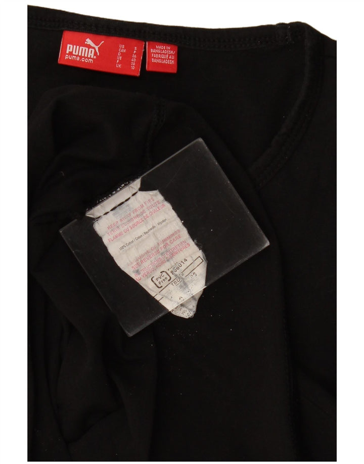 PUMA Womens Graphic Vest Top UK 10 Small Black Cotton Vintage Puma and Second-Hand Puma from Messina Hembry 