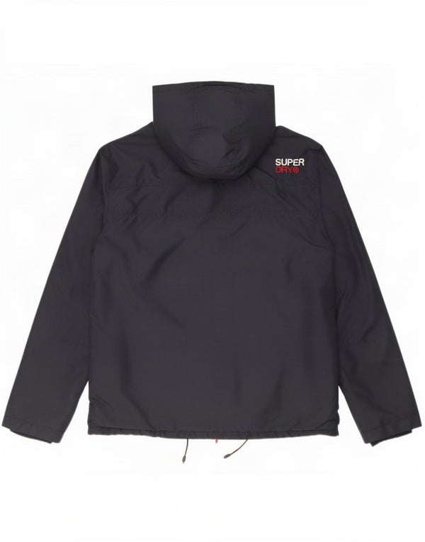 Jaqueta corta-vento masculina Superdry com capuz UK 42 XL azul marinho poliéster