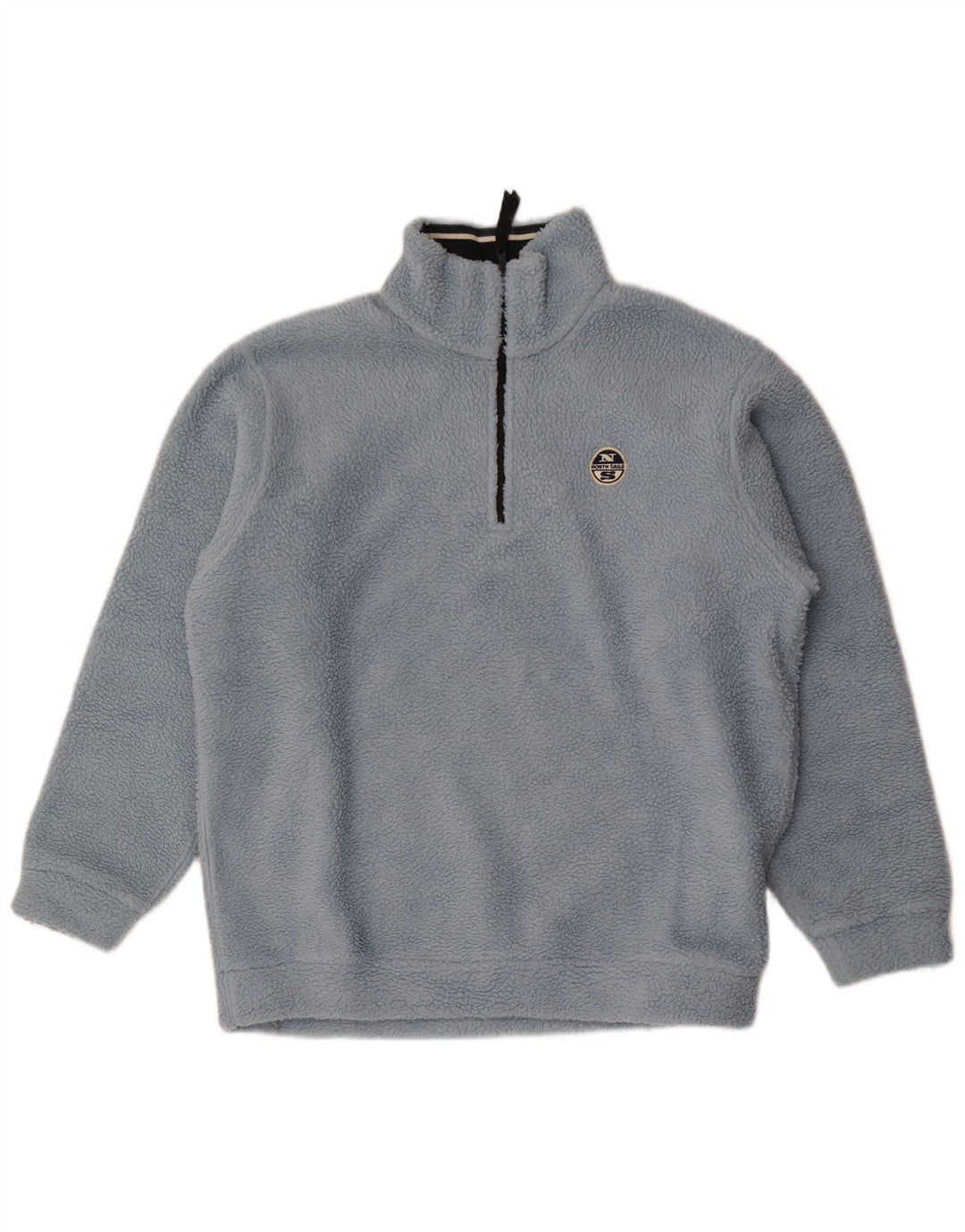 Suéter de lã masculino North Sails com zíper e gola grande poliéster azul