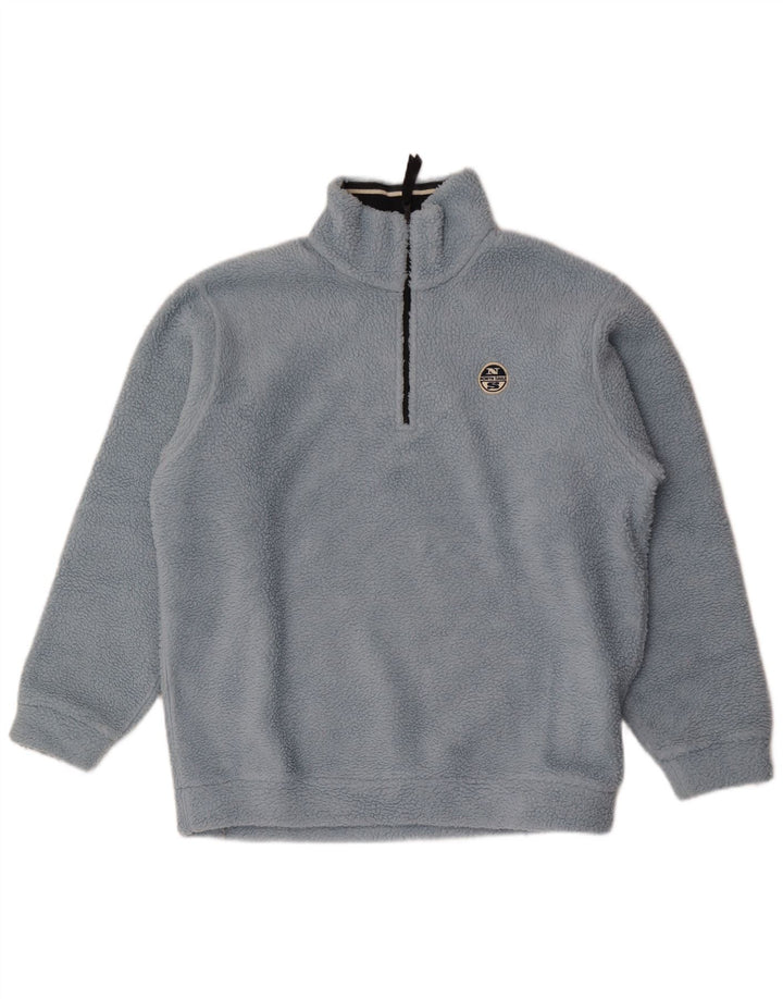 Suéter de lã masculino North Sails com zíper e gola grande poliéster azul