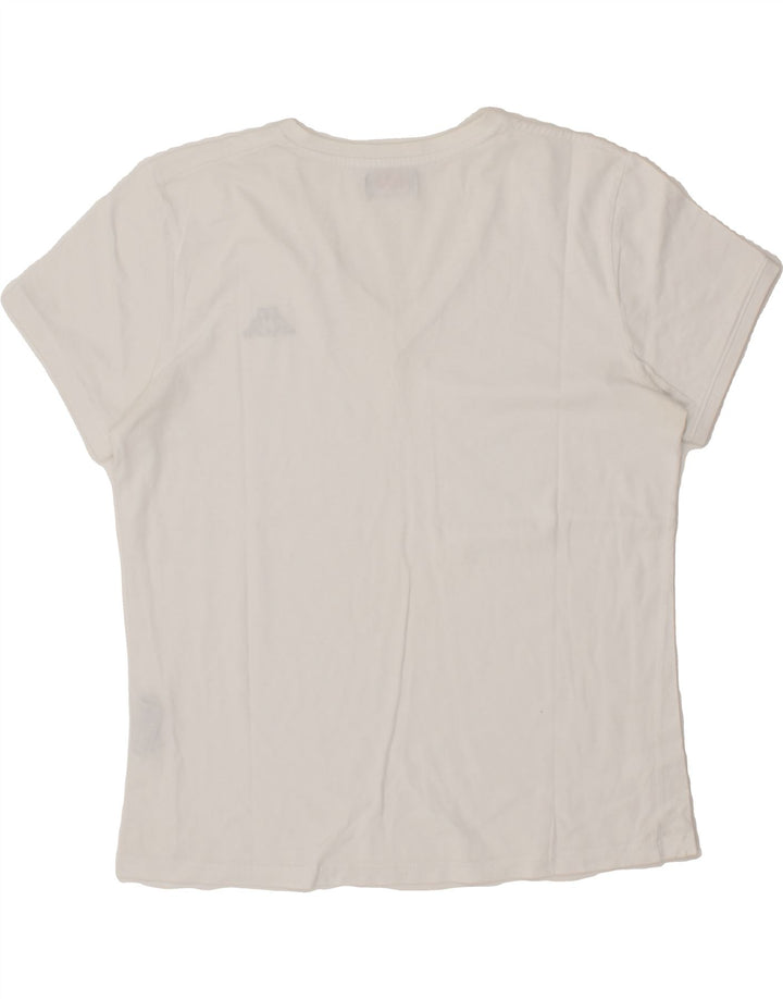 KAPPA Womens T-Shirt Top UK 20 2XL White Cotton Vintage Kappa and Second-Hand Kappa from Messina Hembry 