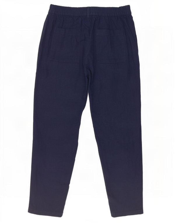 Calça casual feminina de cintura alta Marks & Spencer Reino Unido 12 médio W30 L27 marinho