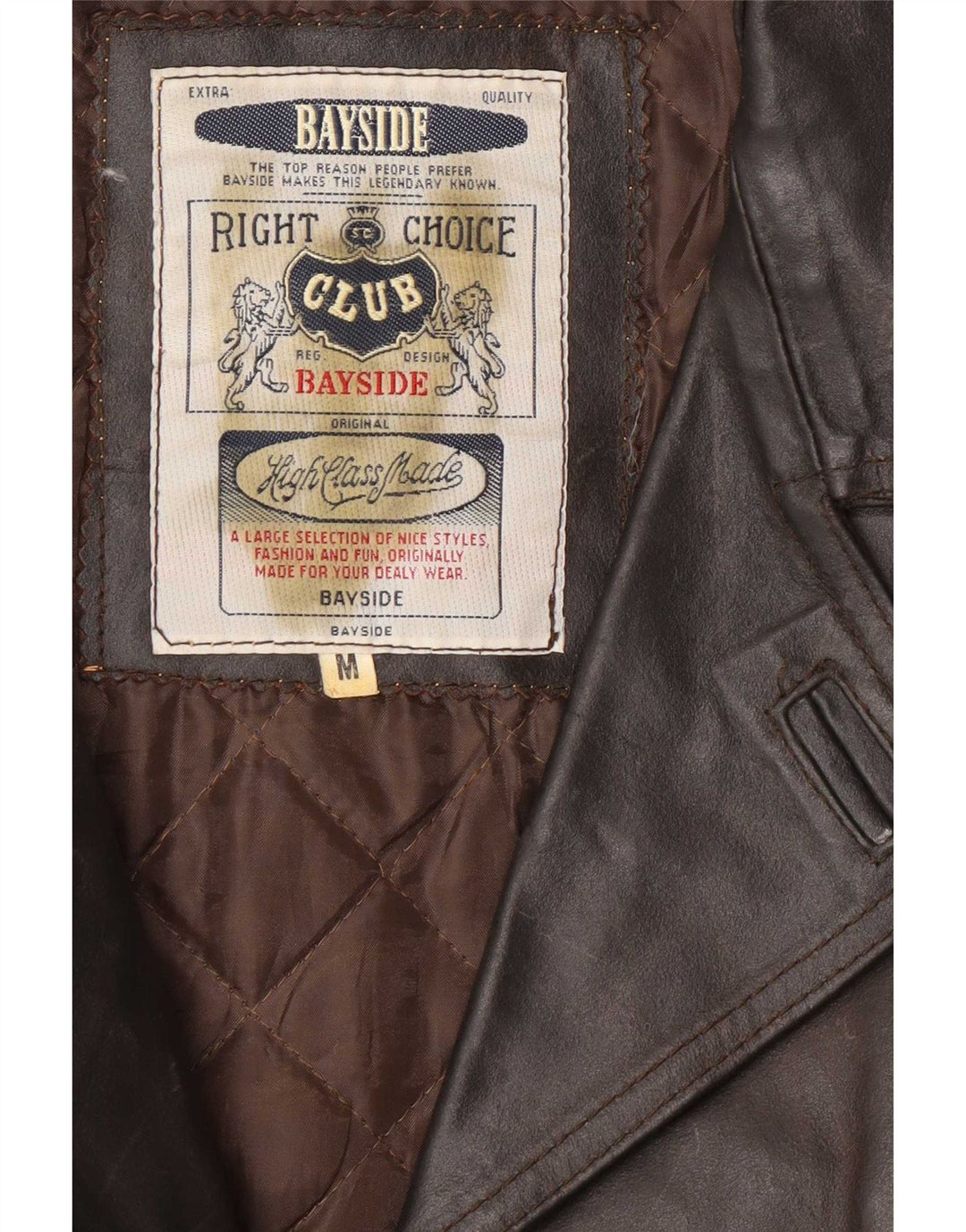 Jaqueta de couro masculina Bayside Reino Unido 38 marrom médio
