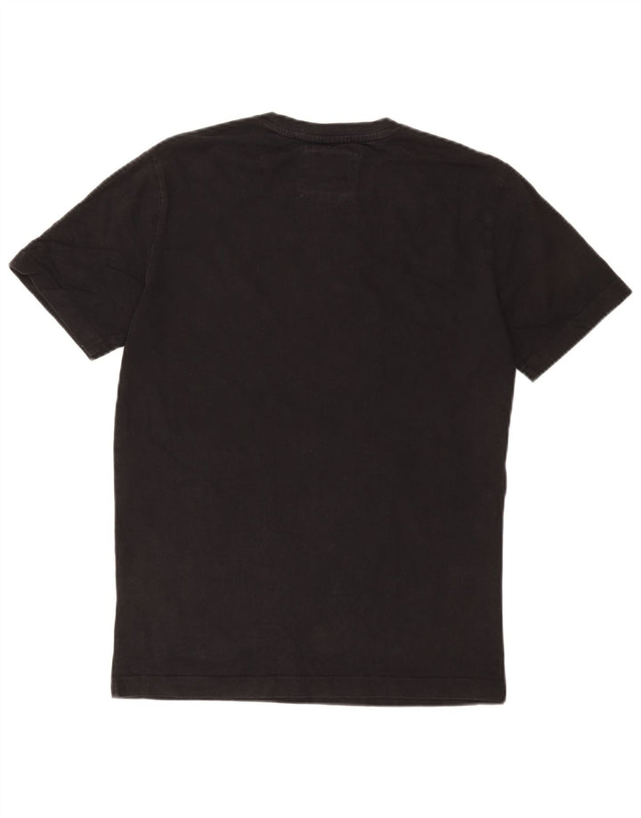 Camiseta masculina Crew Clothing Top pequeno algodão preto