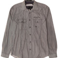 Camisa gráfica masculina Jack & Jones de algodão listrado azul médio